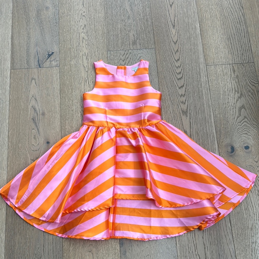 Pink and Orange Striped Dress